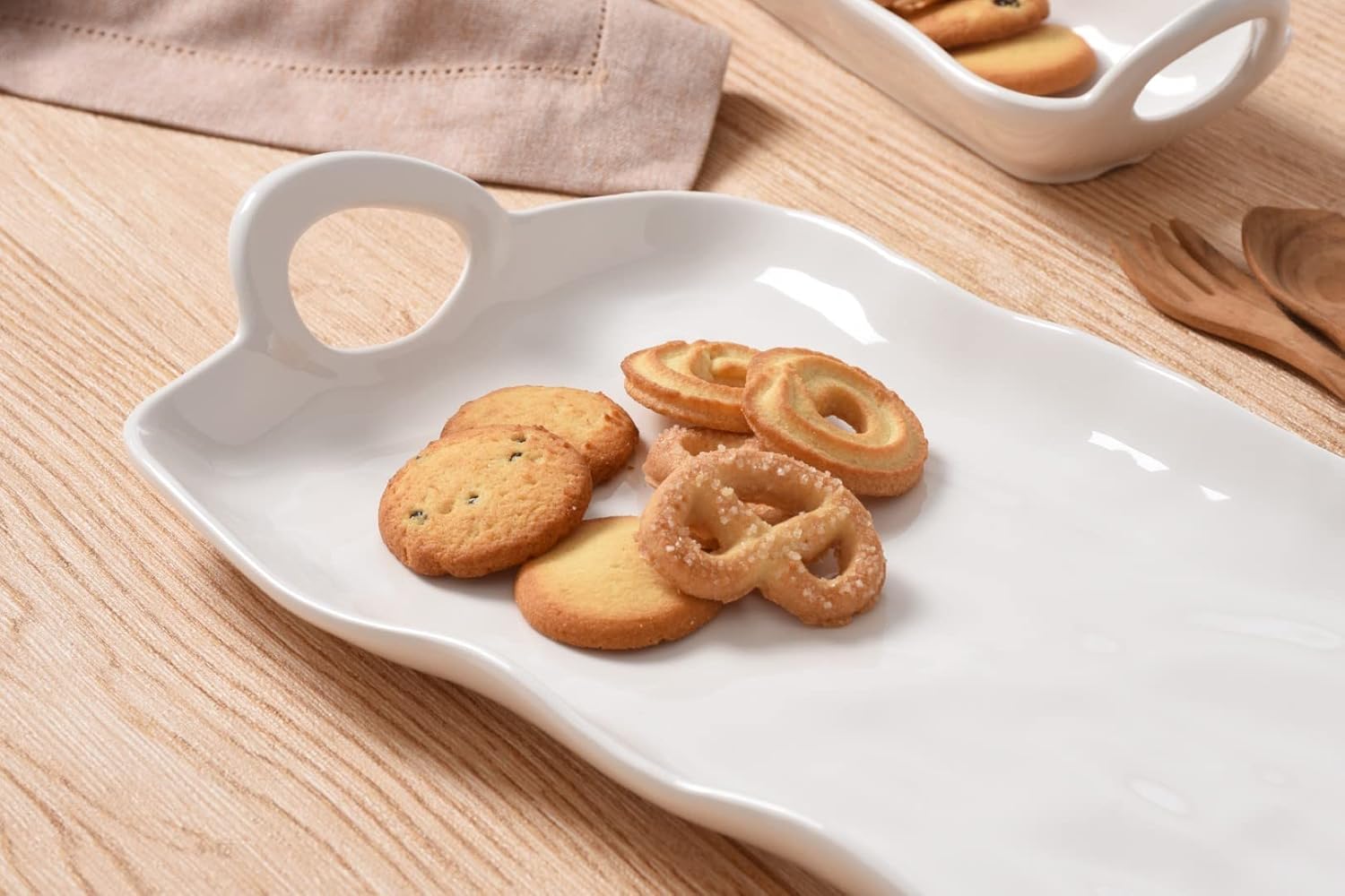 Pampa Bay Shatterproof Melamine Small Platter, 13.5 x 7.8 Inch, Food, Freezer, Dishwasher Safe, White - Image 5