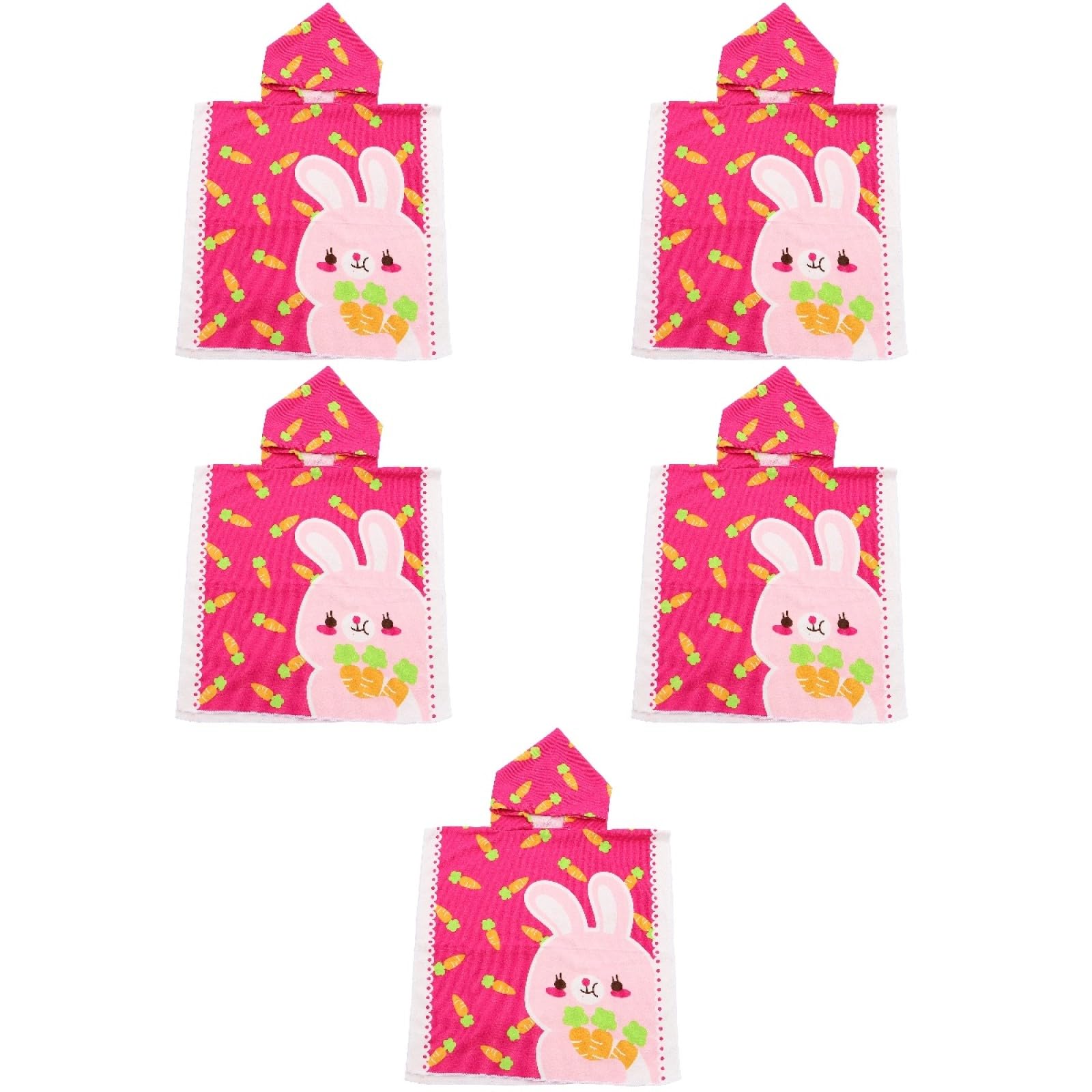 PRETYZOOM 5 Piezas Capa de Albornoz Infantil Toalla Piscina niño Toalla niño Piscina Toallas de baño para bebés Toalla de baño con Capucha Toalla de Piscina para niños Toallas con Capucha