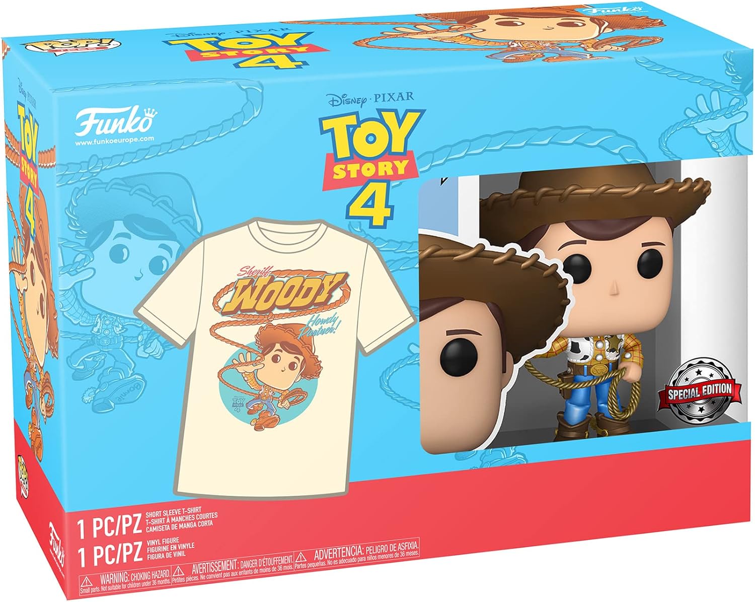 Funko Pop! & Tee: Disney, Woody, Small, (S), Disney Pixar: Toy Story, T-Shirt, Clothes With Collectable Vinyl Figure