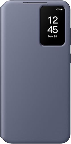 SAMSUNG Funda protectora para teléfono Galaxy S24+ Plus S-View con pantalla pequeña inteligente, control de toque de dedo, diseño delgado, bolsillo