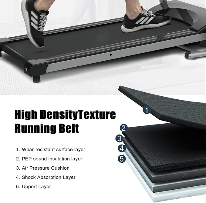 Caminadora Eléctrica Plegable 12 Programas 200 kg Negra miniatura 7