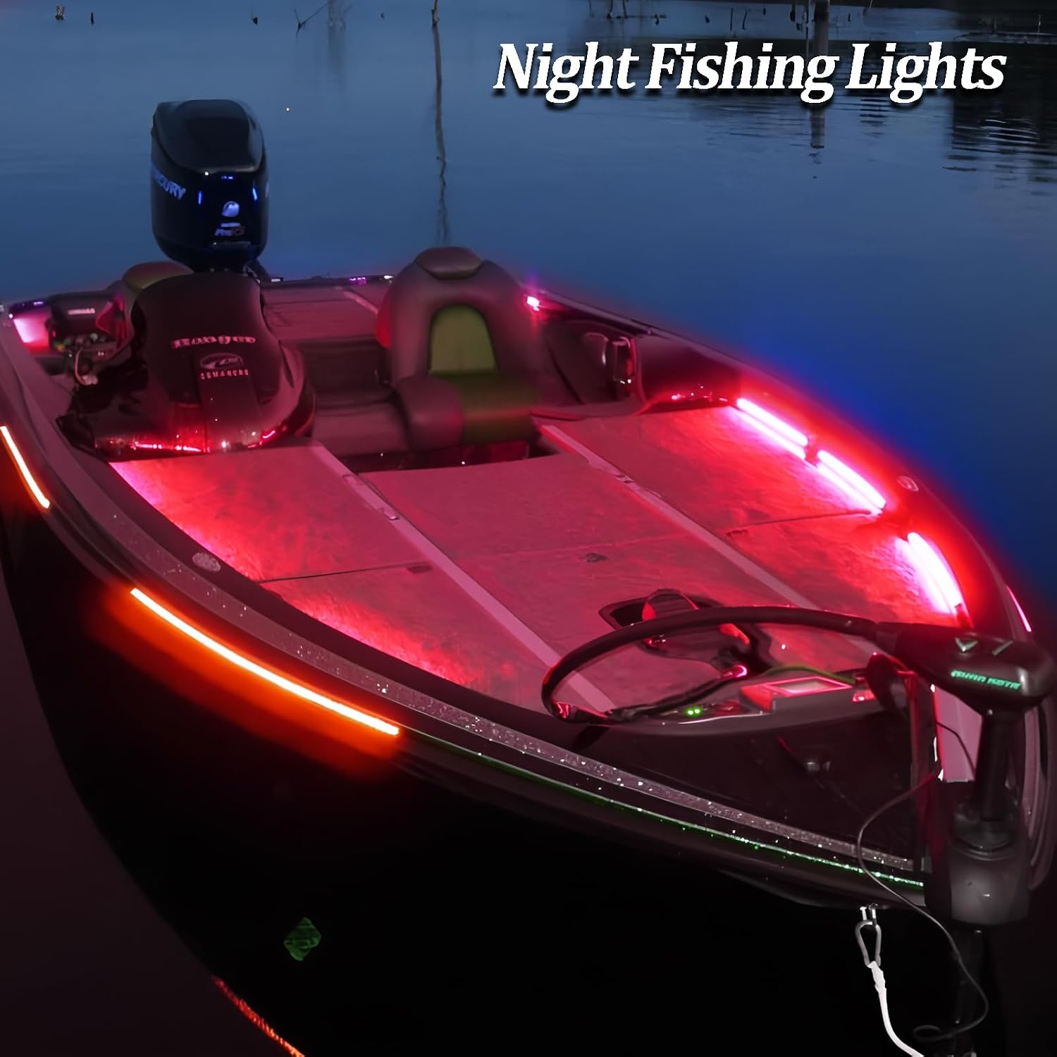 Boat LED Boat Navigation Light, IP67 Waterproof Night Fishing Lights, Adhesive Or Screws Install Boat Deck Light, Interior Lights, Red image 2