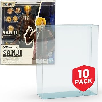 EVORETRO Display Case Protector for SH Figuarts Sanji Action Figure Box - 0.40 mm Thick PET Plastic Clear Case for SHF Sanji Action Figures Box, Scratch Resistant, Dustproof 10 Pack