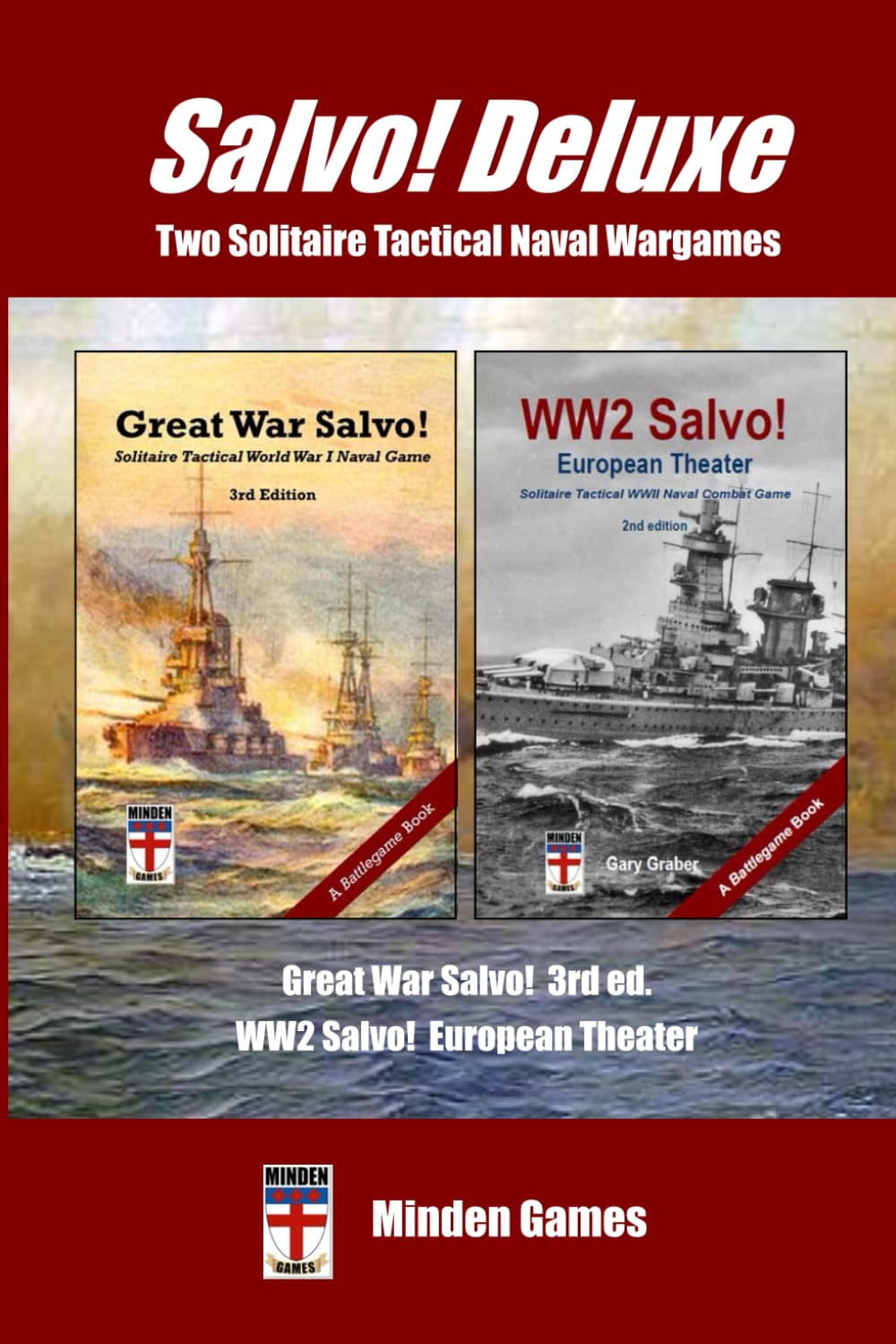 Deluxe Salvo! Two Solitaire Tactical Naval Wargames: Great War Salvo & WW2 Salvo - Minden Games      Paperback – April 15, 2025