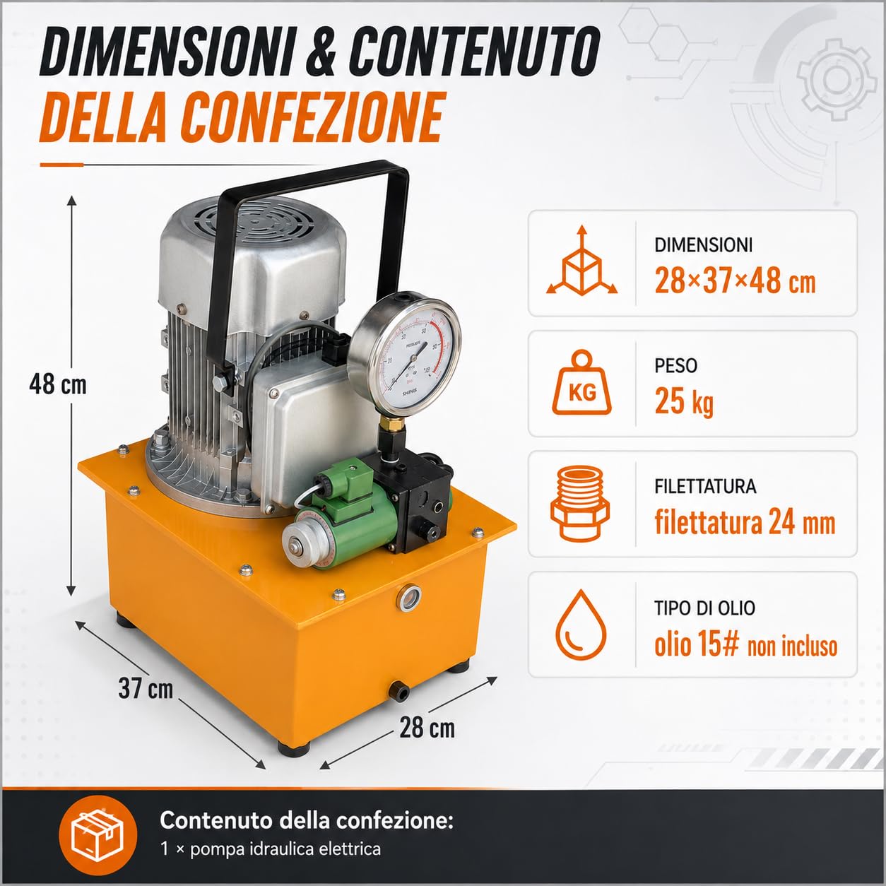 Pompe hydraulique électrique 1400 tr/min avec réservoir de carburant de 7 l, 750 W 220 V, pompe électrohydraulique, 2-70 Mpa électrovanne (vert)