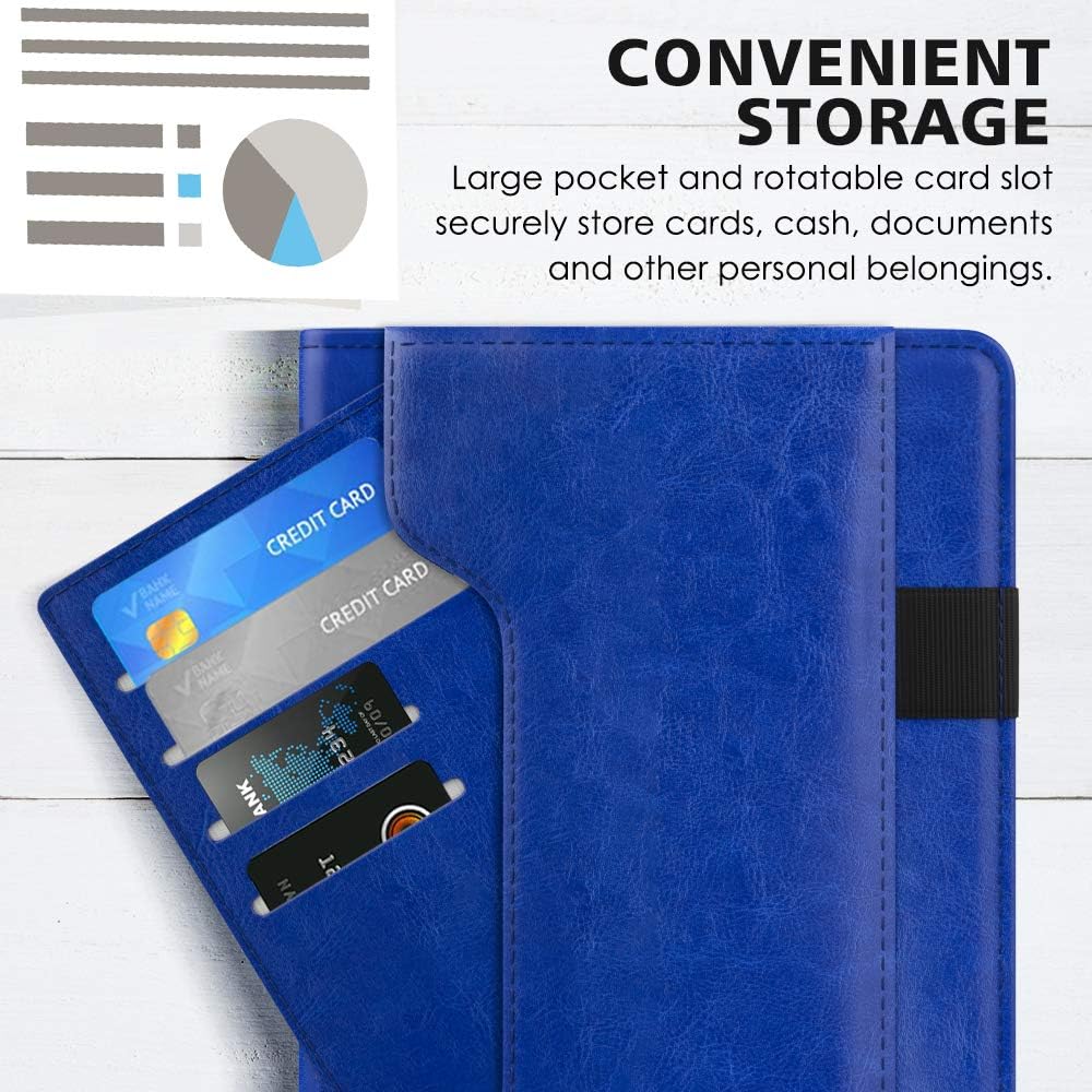 MoKo Case Fit Samsung Galaxy Tab A 10.1 2019, 360 Degree Rotating Stand Ultra Slim PU Leather Cover with Document Card Slots for Galaxy Tab A 10.1 inch SM-T510/SM-T515 2019 Tablet - Indigo