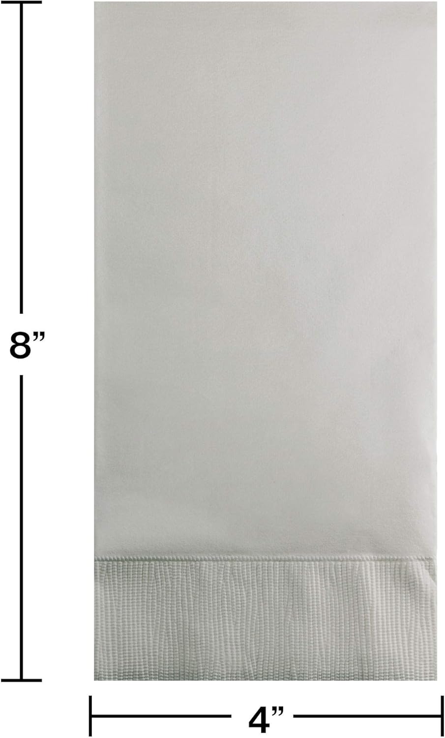 Club Pack of 192 Shimmering Silver 3-Ply Disposable Party Paper Guest Napkins 8"