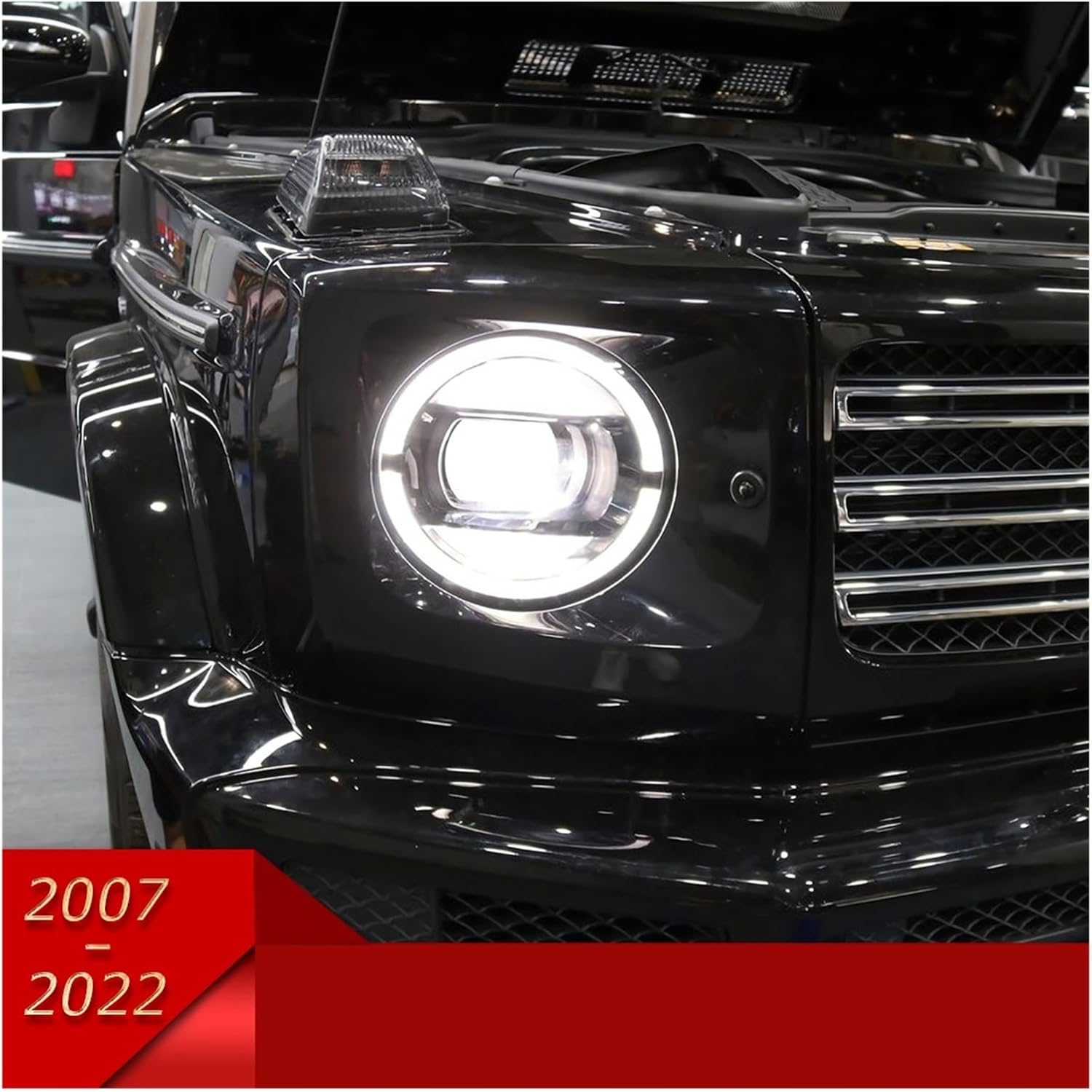 Car Light Headlight Compatible with Benz W463 W464 G350 G500 G63 2007-2022 G-Class LED Auto Assembly Upgrade Bifocal Len LHD RHD Accessories(for 18-22 User,for Left Hand Drive)
