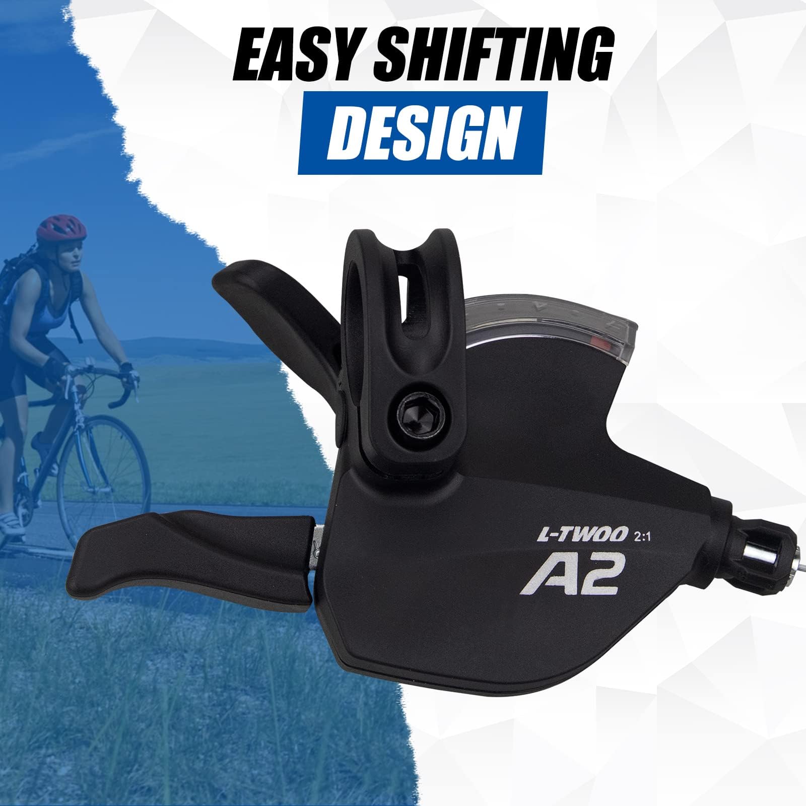 MEGHNA Fahrrad Schalthebel Set für Kurbel- und Schaltwerk, 3x6 /3x7 /3x8 Gang, MTB Schaltgriffe Index Schaltung für Mountainbike, Trekkingrad, Citybike (3x7)