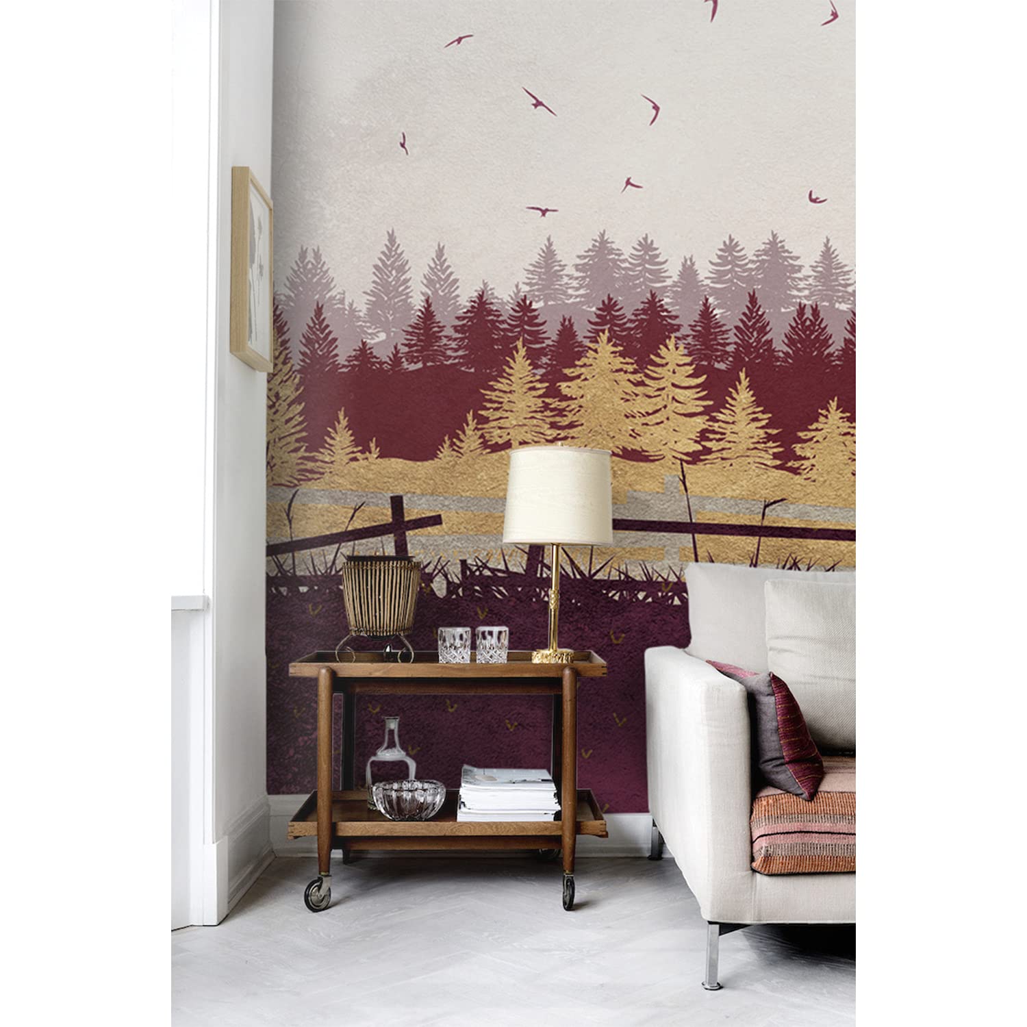 Papier peint forêt automne 416x254cm pour réchauffer un mur
