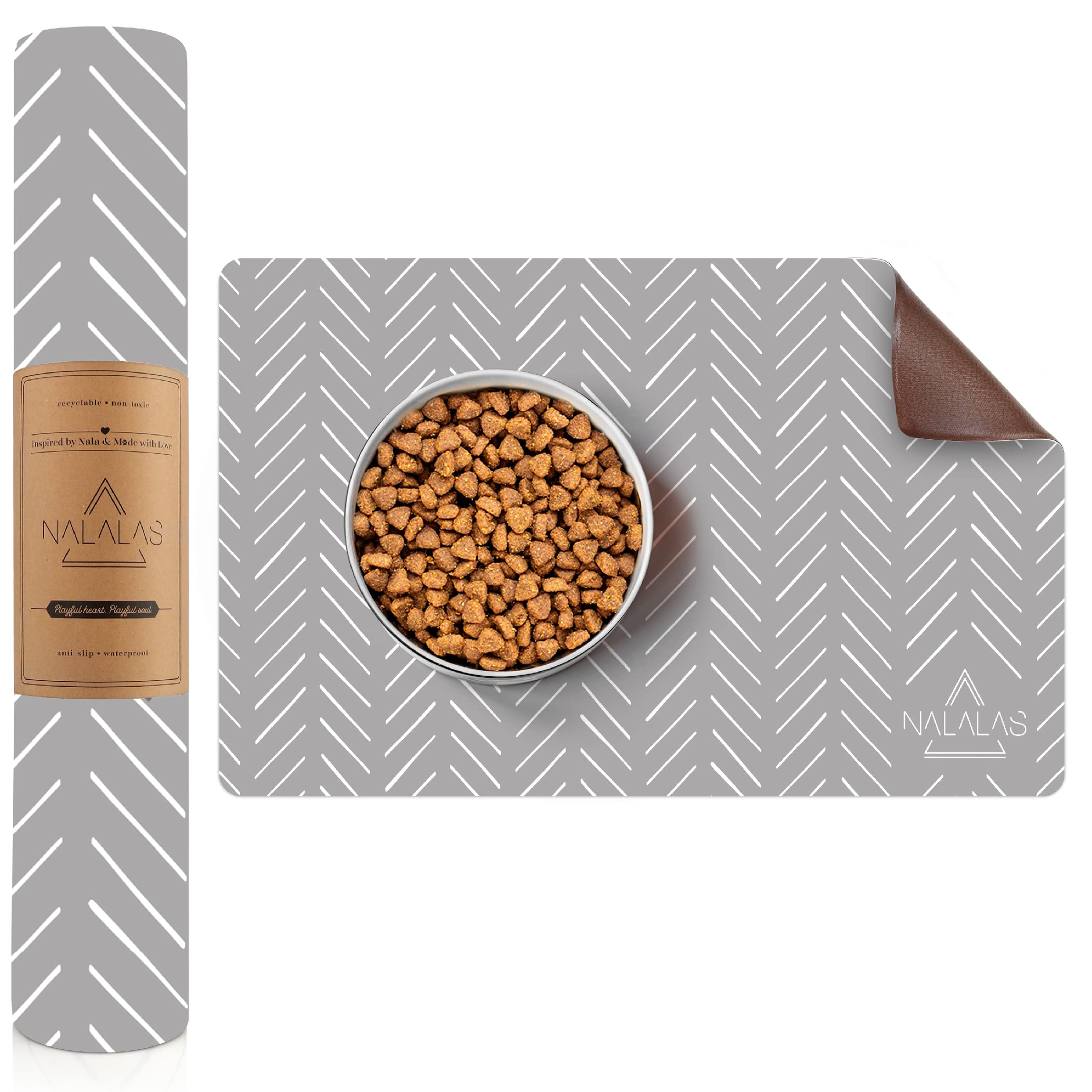 Bohemian Pet Food Mat, Dog Food Mat, Cat Mat, Feeding Mat, Eco-Friendly and Non-Toxic, Easy to Clean Waterproof Nonslip Mat for Dog Bowls and Water, (17" x 30") (Pink Starburst)