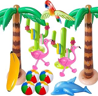 Inflatable Palm Tree Beach Balls Flamingo Banana Parrot Dolphin Cactus R...