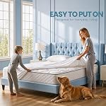 Utopia Bedding Waterproof Mattress Protector Queen Size, Premium Terry Mattress Cover 200 GSM, Breathable, Fitted Style with Stretchable Pockets (White)