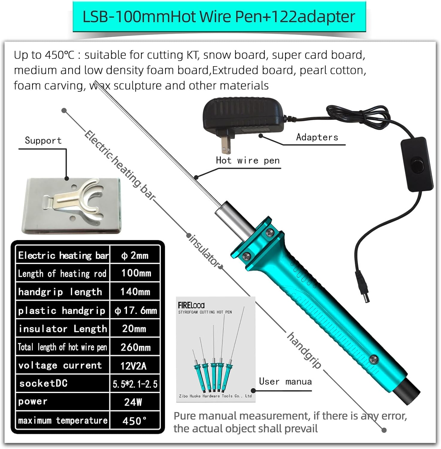 Hot Wire Pen, Electric Hot Wire Cutter Pen 10cm, Styrofoam Cutting Hot Pen Hot Wire Cutting Pen for Amateur DIY Heat Cutting Engraving Pen, Art Making, Foam Carving (blue, 100mm)