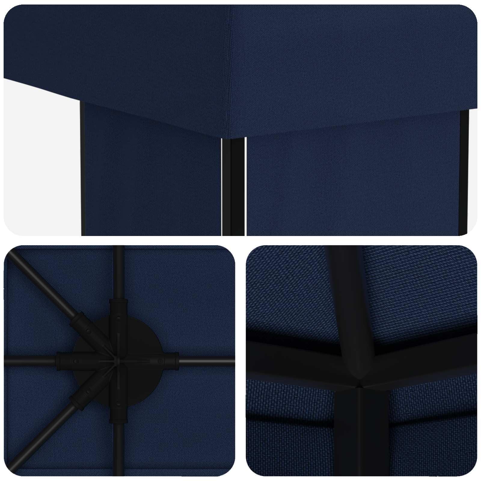 Gazebo da giardino, 6 x 3 m, blu, in poliestere e acciaio, 190 g/m², con tetto, tettoia per terrazza, riparo per feste in giardino in estate