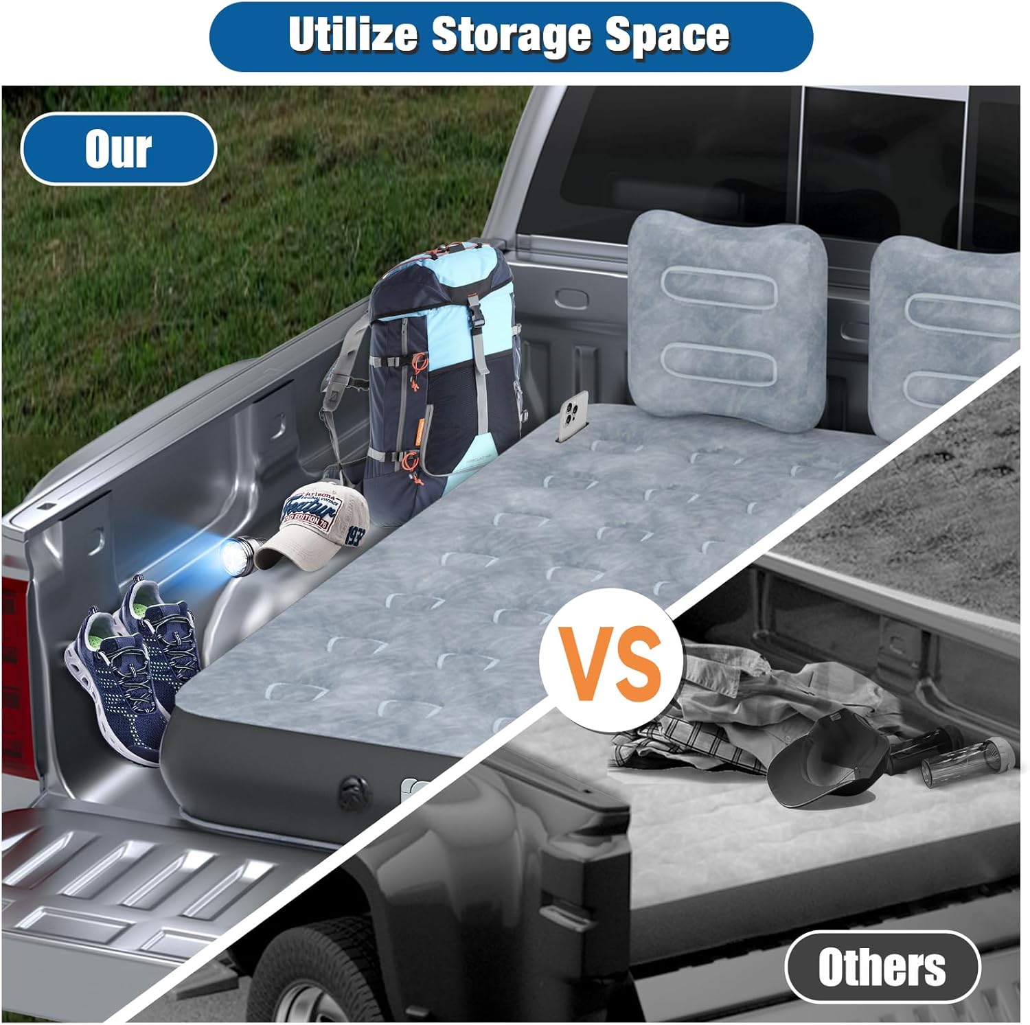 Umbrauto Truck Bed Tent: 5.5-5.8ft Truck Tent Easy Setup for Camping with Full Size Truck Bed Mattress