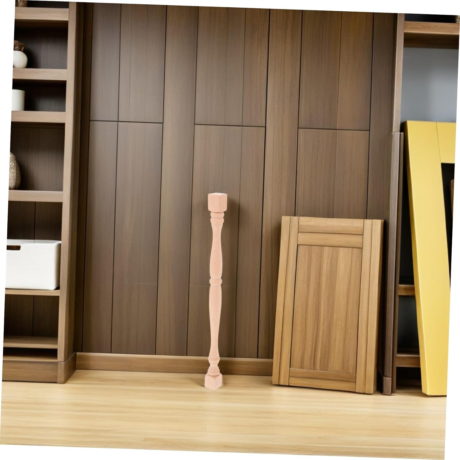 SOLUSTRE 2pcs Unfinished Wooden Stair Spindles 13 Inch Hardwood Balusters for Staircase Interior with Weather Resistant and Load Bearing Capacity, for Porch and Staircase Renovation