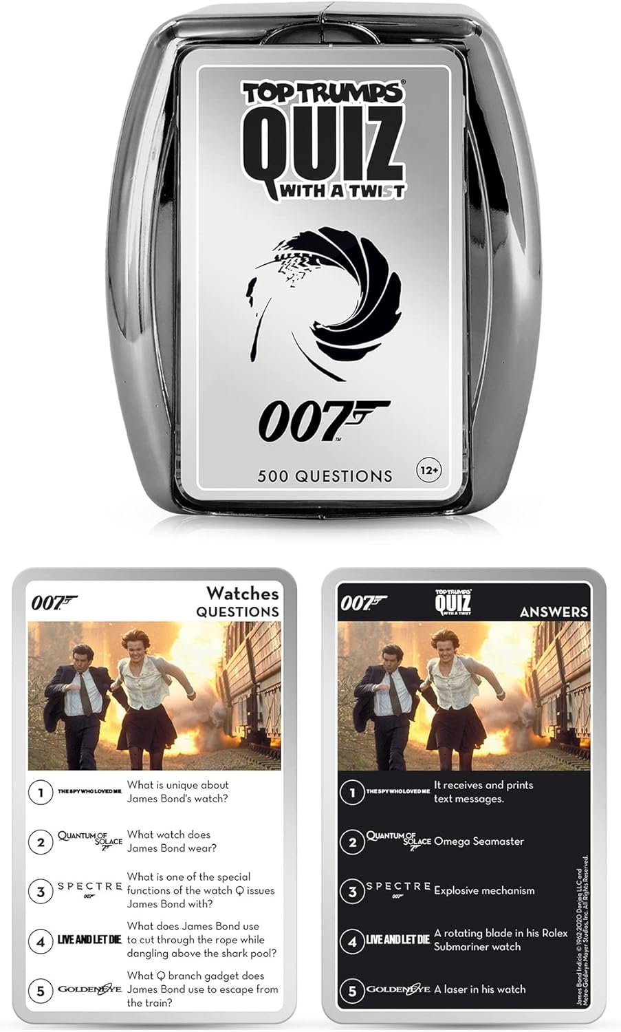 Top Trumps James Bond Movie Trivia Game: Quiz Games - Trivia Quiz - Kids Games - Games for Adults - Great Travel Games and Road Trip Games - Trivia Outdoor Games 2+ Players