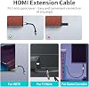 Cable Extensor HDMI 8K Paquete de 2, Adaptador Extensor HDMI Macho a Hembra 1FT | Compatible con Xbox PS5 PS4 Roku TV Laptop PC y más 5