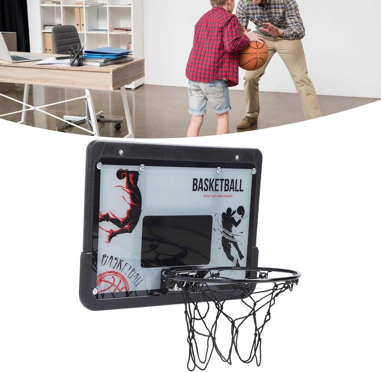 Kids Basketball Hoop Set, No Hole Suction Cup Sports Shooting Board Set, Foldable Portable Mini Basketball Hoop Toy for Indoor Outdoor