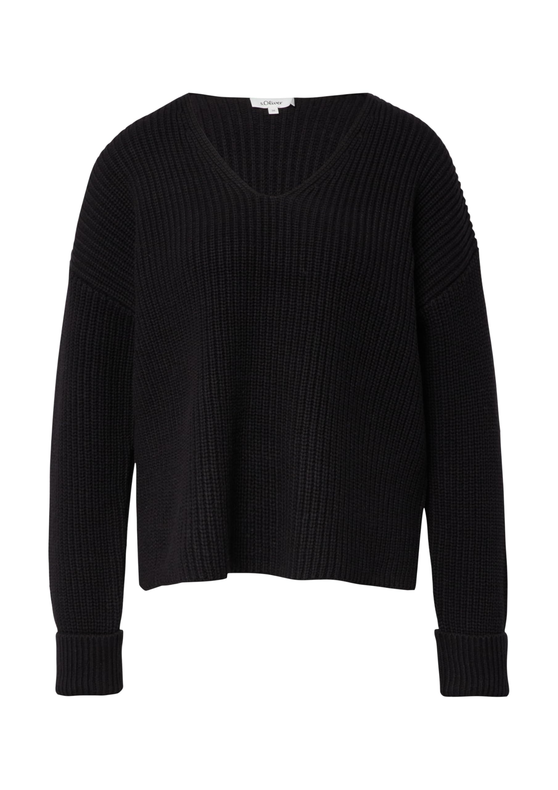 s.Oliver Grobstrickpullover mit V-Ausschnitt im Relaxed Fit