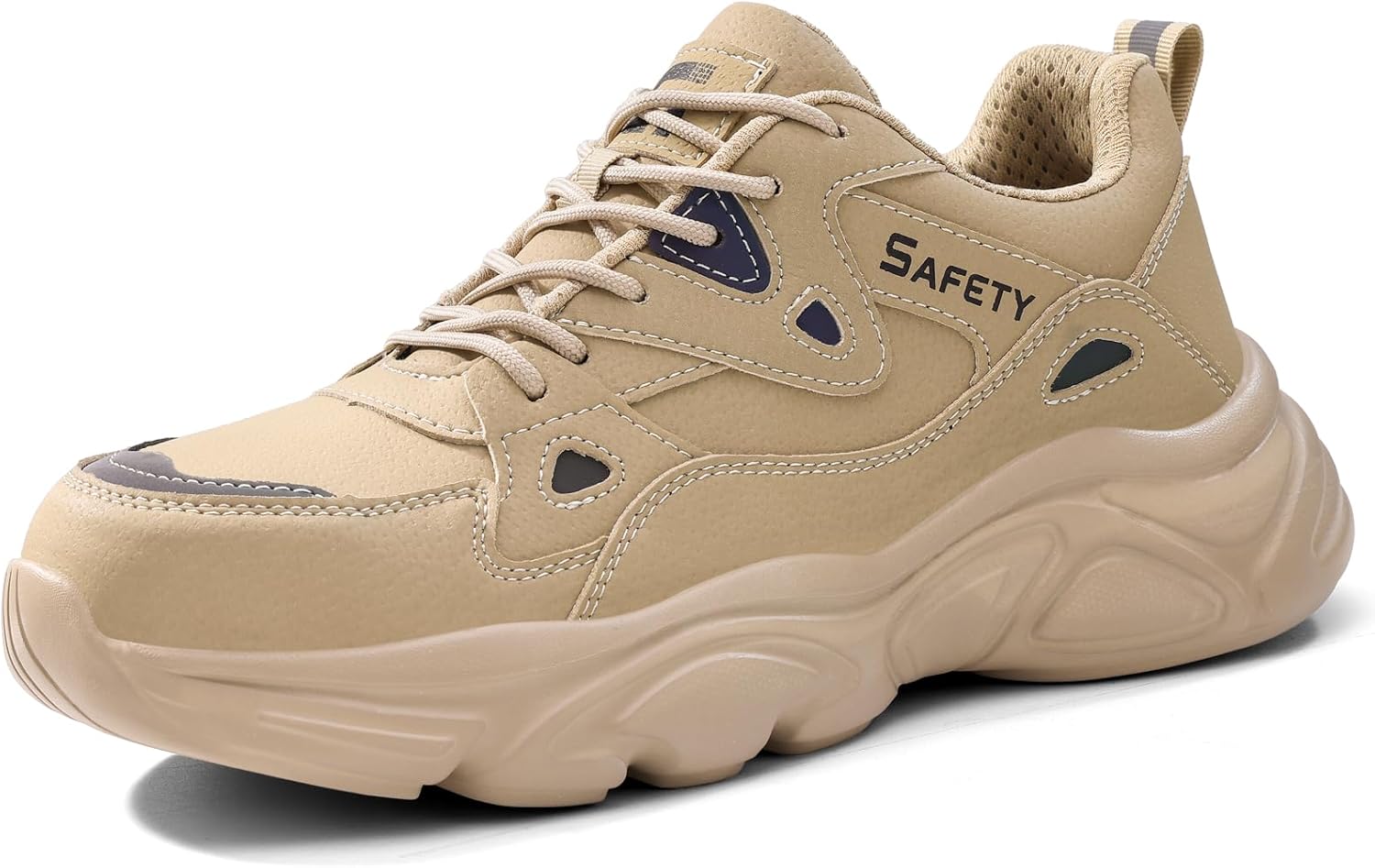 GLANOUDUN Steel Toe Shoes for Men Lightweight Work Shoes for Men Black Steel Toe Sneakers Comfortable Safety Tennis Sneakers Indestructible Men's Safety Footwear Industrial Construction