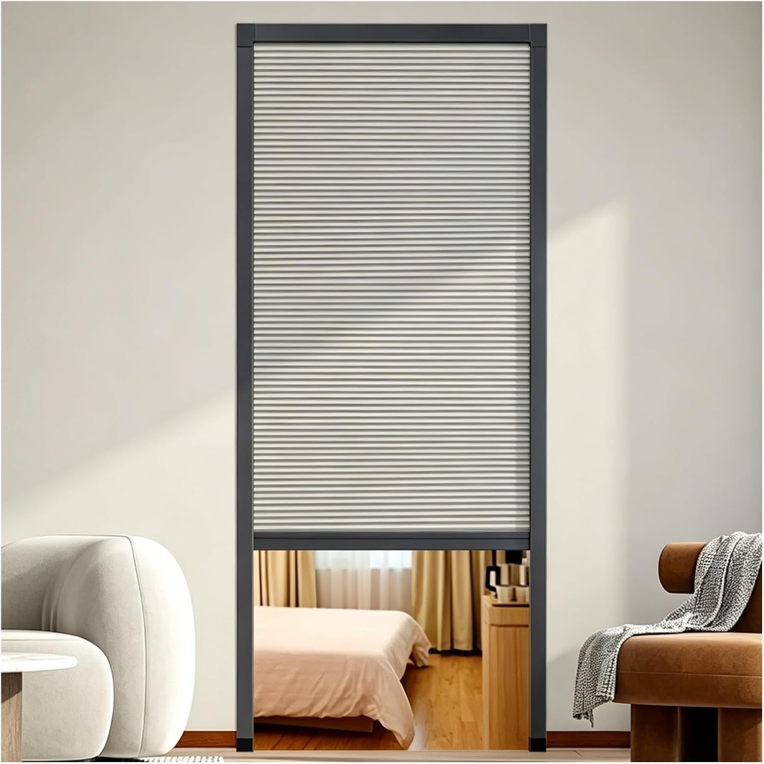 Honeycomb Folding Interior Doors 27x80in, Multifold Room Divider (51-170cm) - Retractable Pleated Design for Temporary Space Separation, Ideal for Home and Office Use