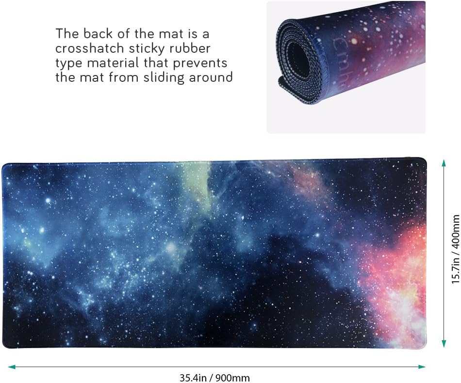 XXL Professional Large Mouse Pad & Computer Game Mouse Mat (35.4x15.7x0.1IN, 90x40 sky002) - 2