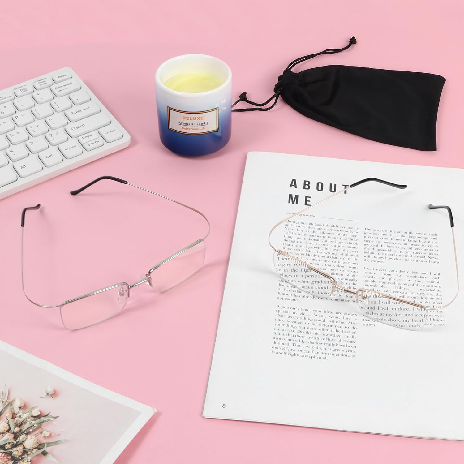 DXYXYO 2 Pack Metal Reading Glasses Blue Light Blocking, Men Women Ultra Light Half Frame Readers - Image 6