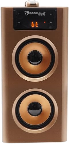 Miniatura 4 de Rockville Sistema de altavoces compacto de cine en casa RHB70 con Bluetooth/USB/FM, madera de cerezo