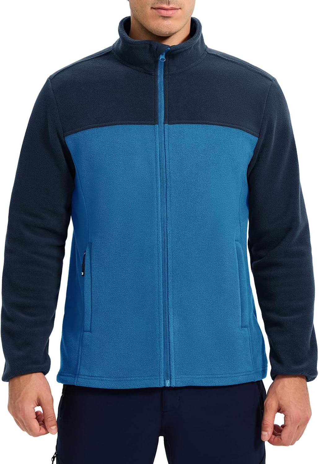 Rdruko Men's Fleece Jacket Full Zip Lightweight Warm Outdoor Hiking Casual Jacket - Image 3