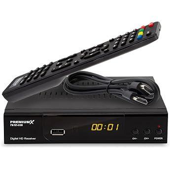 PremiumX Satellite Receiver HD 521 B FTA Digital SAT TV Receiver DVB-S2 FullHD HDMI SCART 2X USB Multimedia Player 12 V Exter