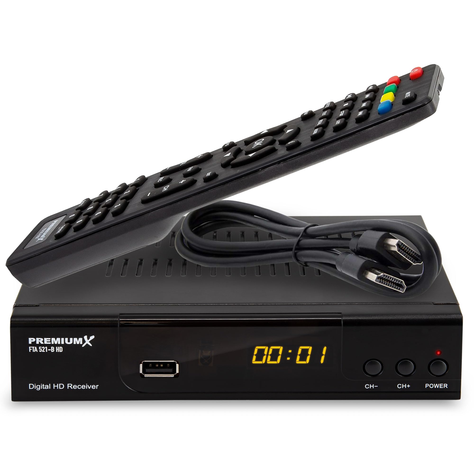 PremiumX Satelliten-Receiver HD 521 B FTA