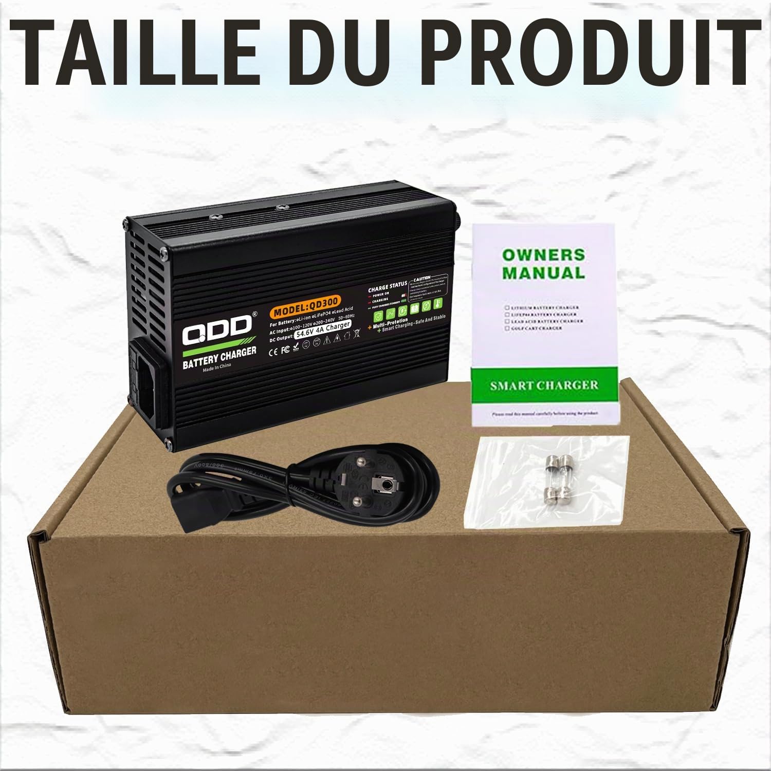 Chargeur 54.6V 4A pour vélo électrique 48V, 13S 48V Li-ION batterie
