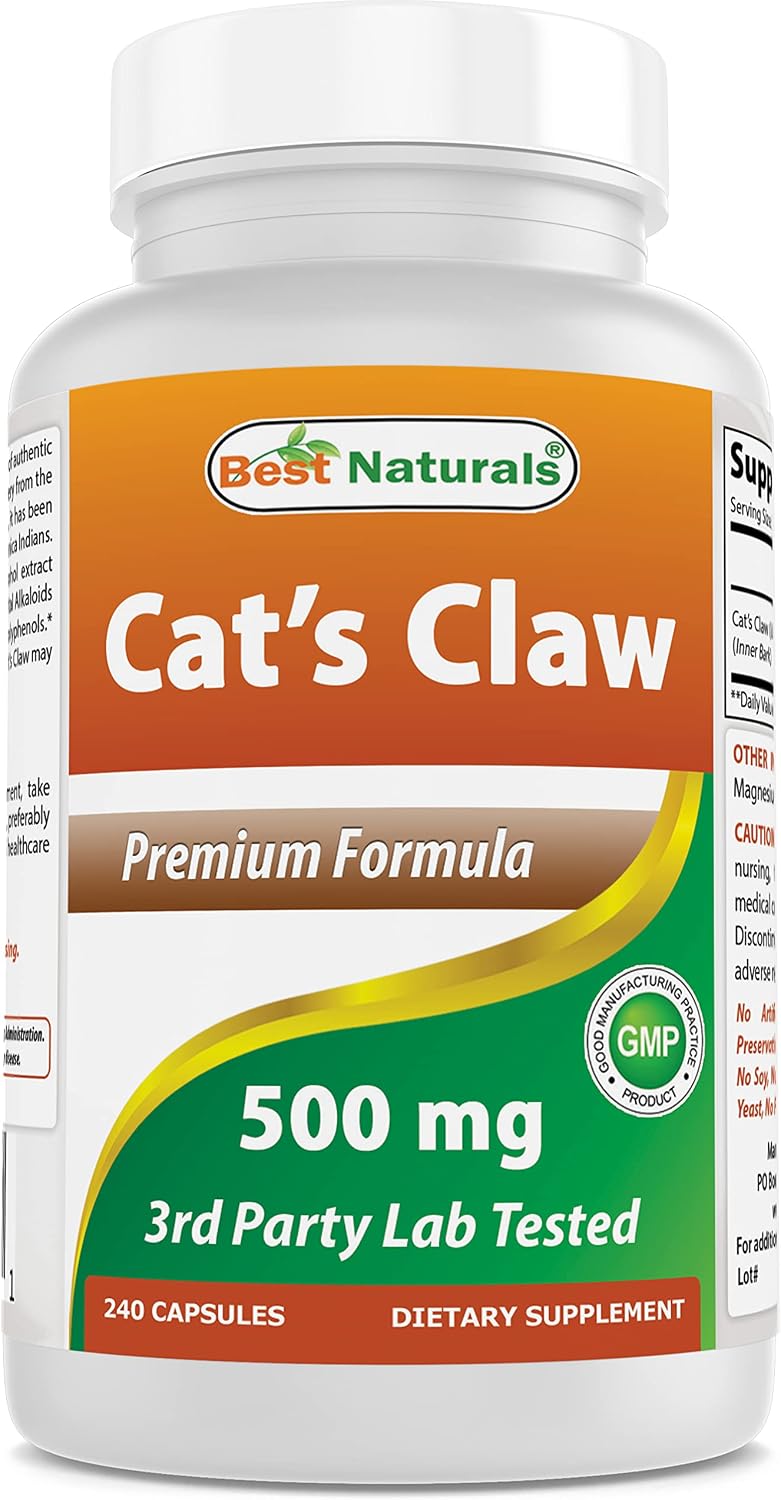 Best Naturals Cat's Claw Capsule, 500 mg, 240 Count