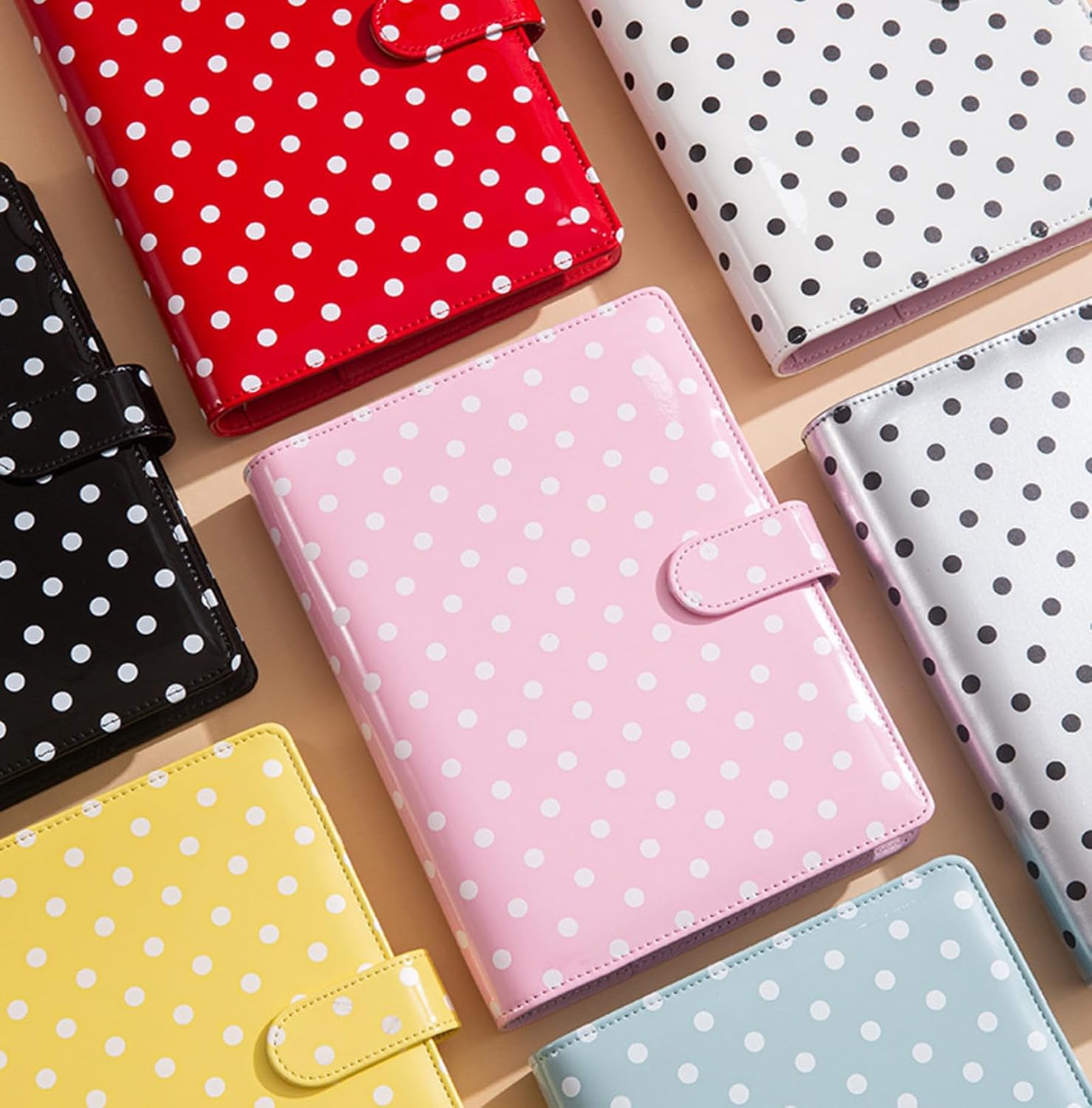 A5 Photocard Binder with 25 Pack 4-Pocket Double Sided Sleeves 6 Ring Photocard Book with 1pcs photocard holder PU Leather Cover Collector for 2x3’’ Album Cards Trading Card (Pink)