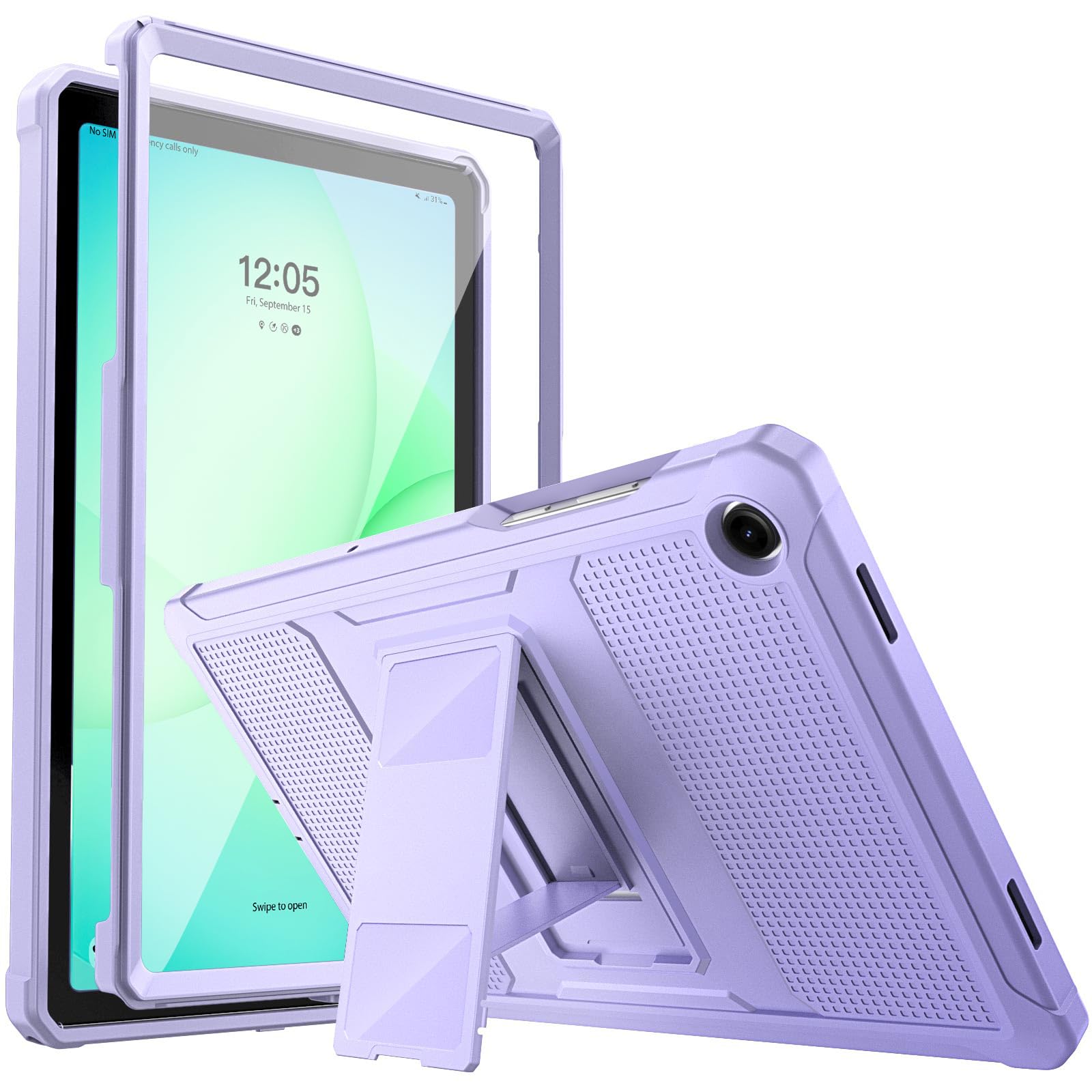 Moko Cover Compatibile Con Samsung Galaxy Tab A11+ Plus 11 Pollici 2025/Galaxy Tab A9+ Plus 11 Pollici 2023, Custodia Protettiva Per Tablet, Copertura Completa, Con Pellicola Integrata, Taro Viola-image