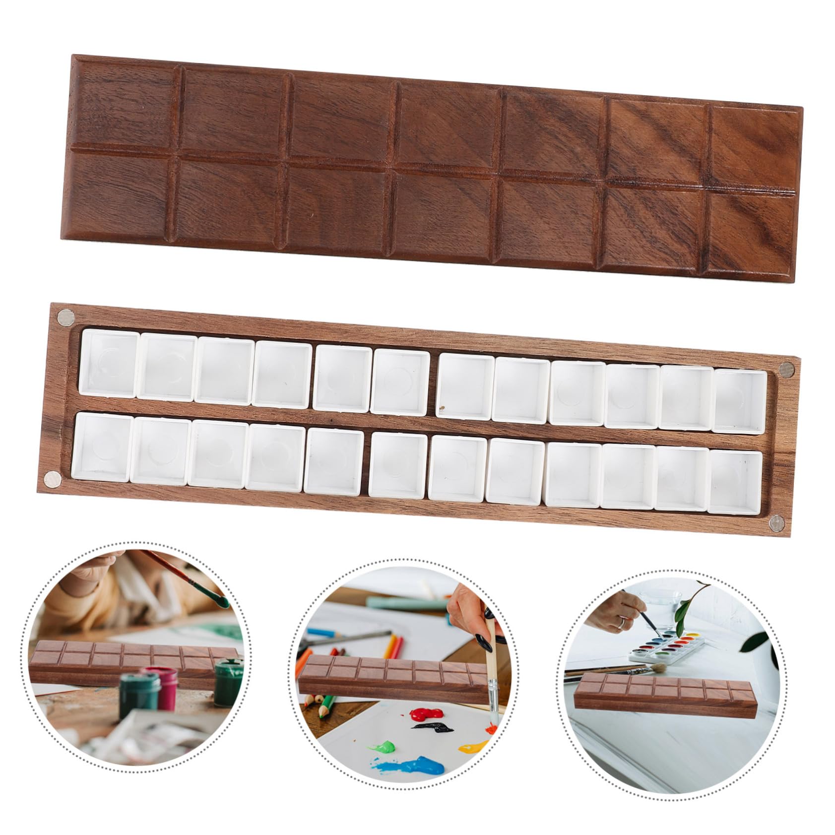VILLCASE Boîte De 4 Boîtes De Peinture Aquarelle Vides avec Boîtes De Mélange De Pigments pour Une Peinture Facile