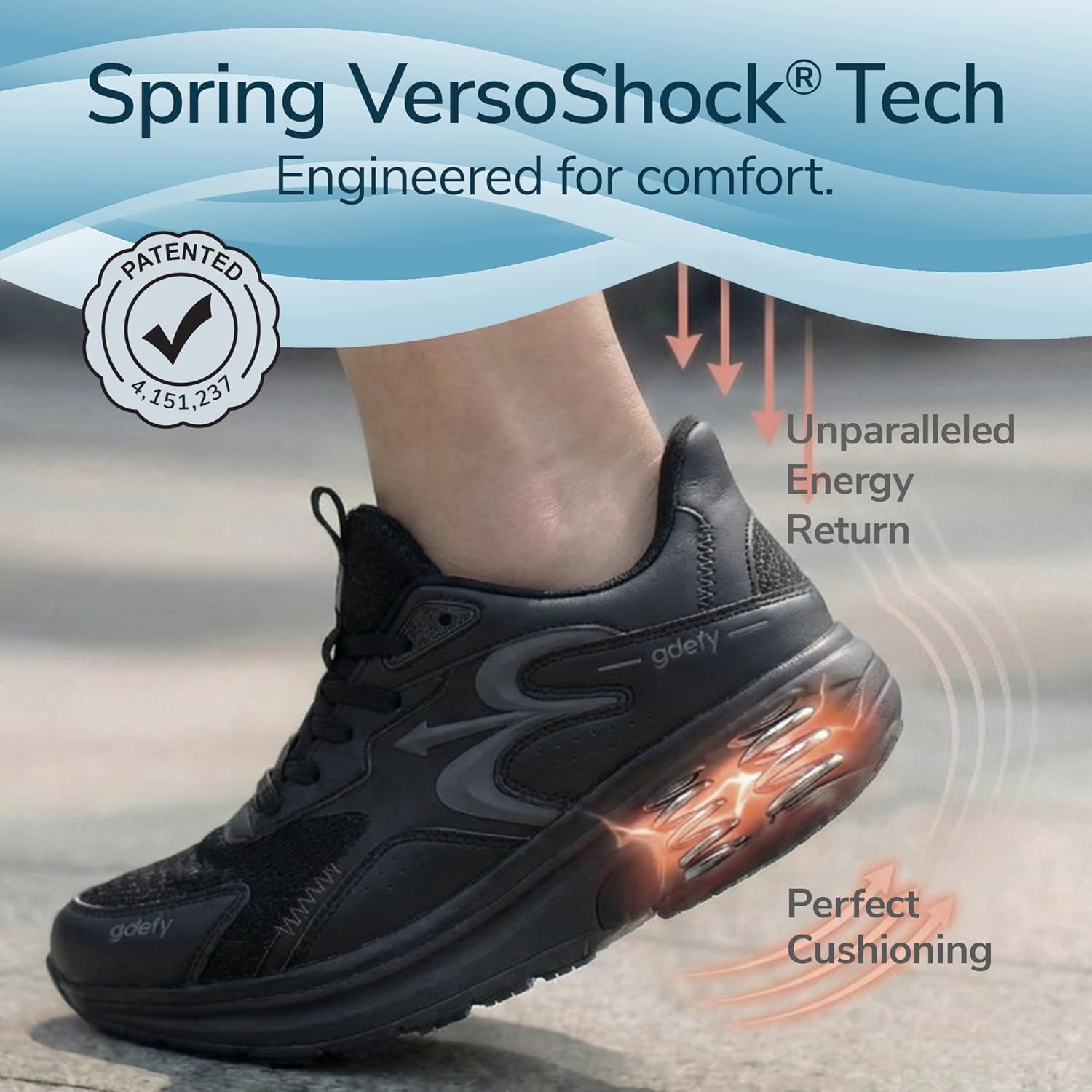 Gravity Defyer g-defy Energiya Cross Training Shoes for Men | Comfortable Orthopedic Shoes for Standing All Day | Patented VersoShock Technology | Wide Toe Box - Image 2