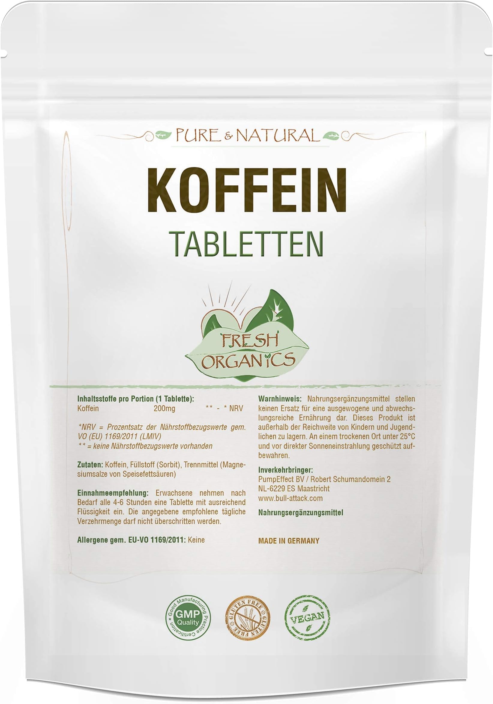 Caffeine Anhydrous | 200mg 360 Tablets | Bulk Pack Wasserfreies Caffeine | Coffeinium | XL | Pure Caffeine Anhydrous | 100% Natural Wax Repair High Concentration Support Metabolism and Energy Levels