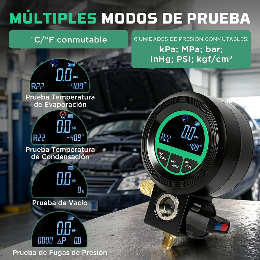 Manómetro Aire Acondicionado,HVAC Herramienta Ayuda de montaje digital
