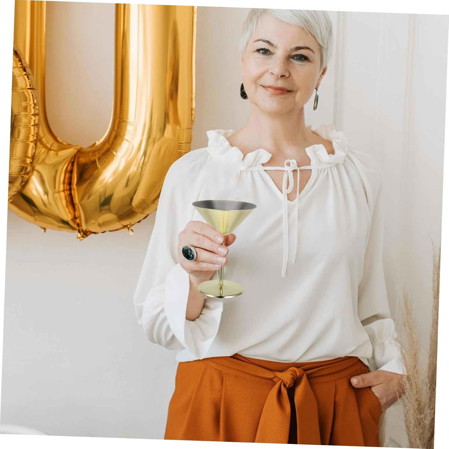 MAGICLULU Stainless Steel Martini Goblet Unbreakable Cocktail Cup for Parties Water Goblet with Elegant Design for Holiday Celebrations and Gatherings