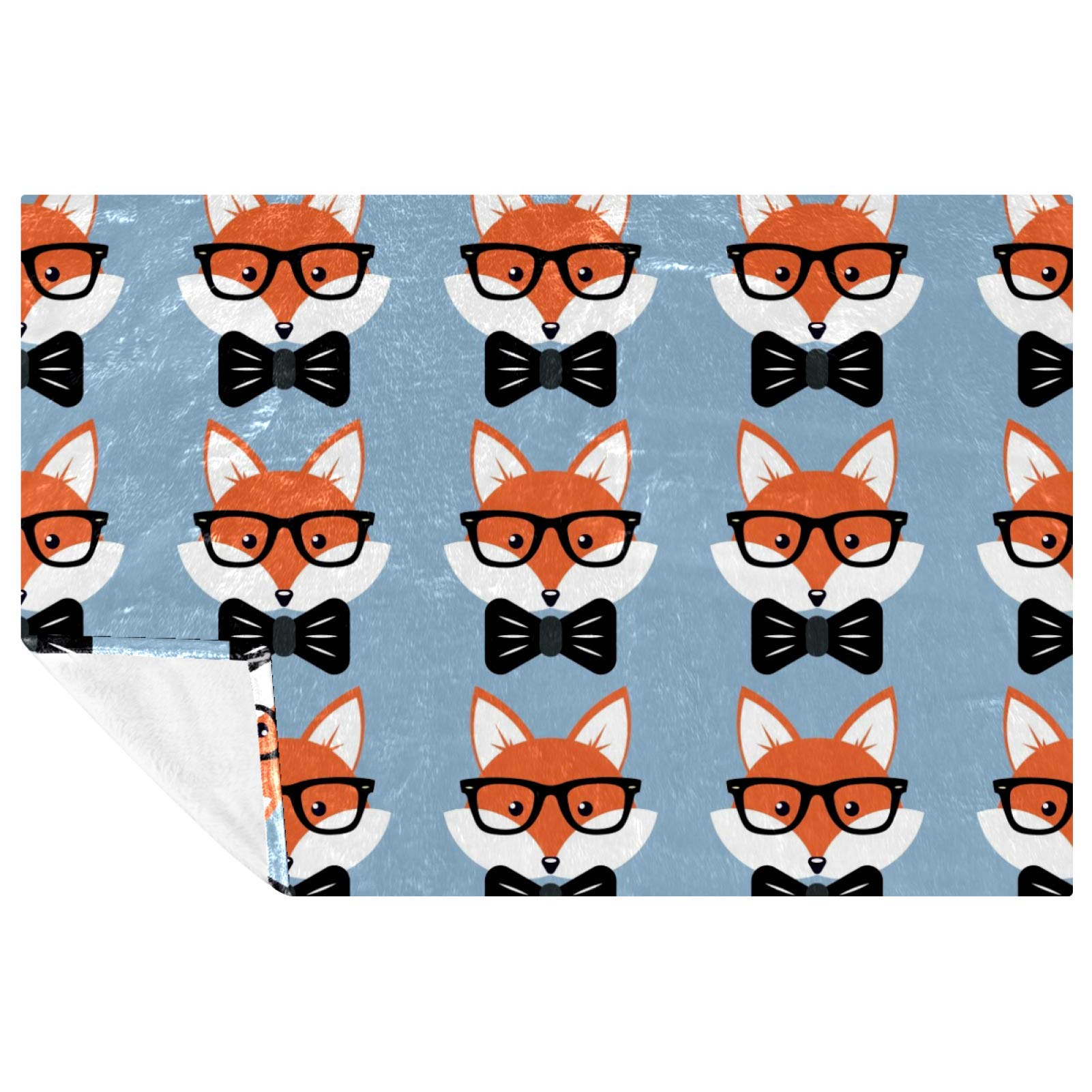 Couverture motif renard rigolo idée cadeau originale plaid doux enfant et adulte