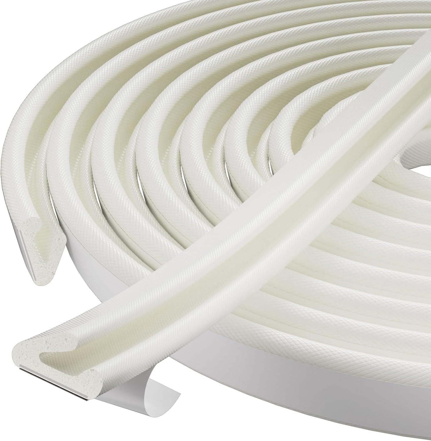 19.7 Ft V-Shape Thin Weather Stripping Door Seal Strip for Doors Frame,Self Adhesive Foam Tape Weatherstripping Door Insulation Winter,Door Soundproof Gap Filler Sealing Strip,White