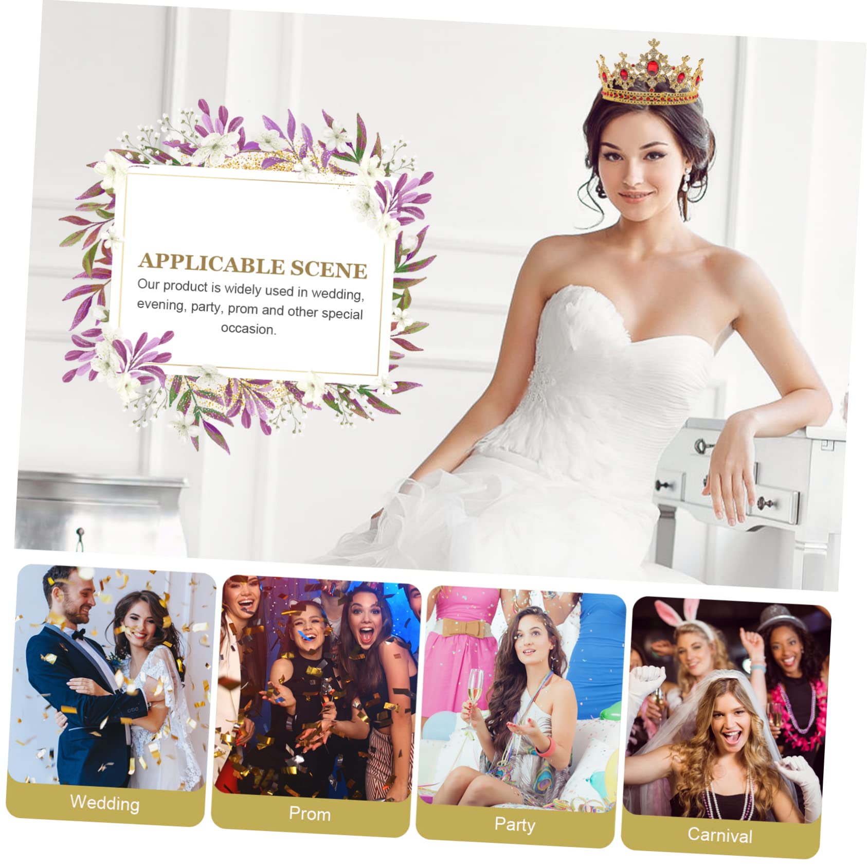 Corona de Aleación Gemas de Imitación, Tocado de Novia Redondo