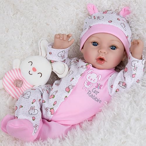 Miniatura 11 de Aori Reborn Baby Dolls Boy - Muñeca realista de bebé recién nacido de 18'' con juego de alimentación azul y certificado de nacimiento - Cuerpo