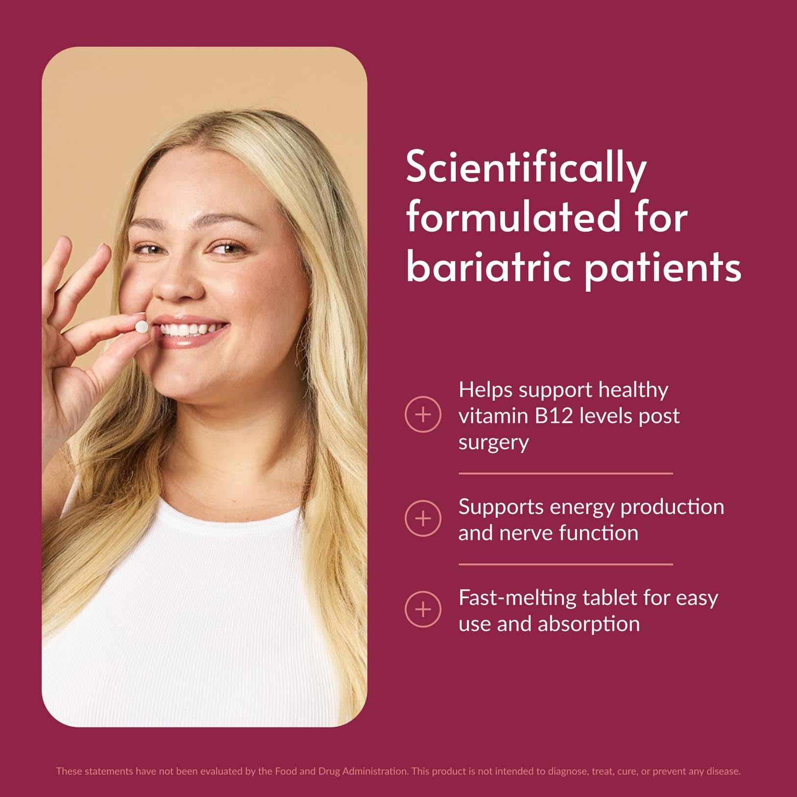 Bariatric Advantage B-12 Speedy Melts, Vitamin B12, Black Cherry, 90 Count — Amazon image 2