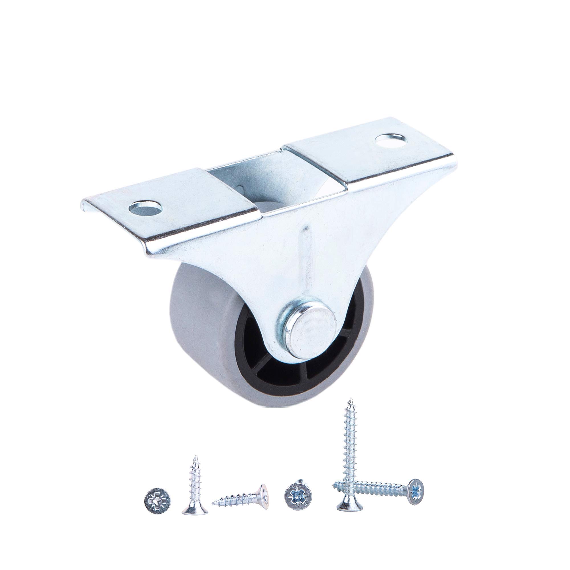 Lot De 4 Mini-Roulettes En Caoutchouc 16 Mm Avec Axe En Plastique Et