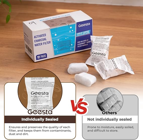 12-Pack Replacement Water Filters for Cuisinart coffee machines
