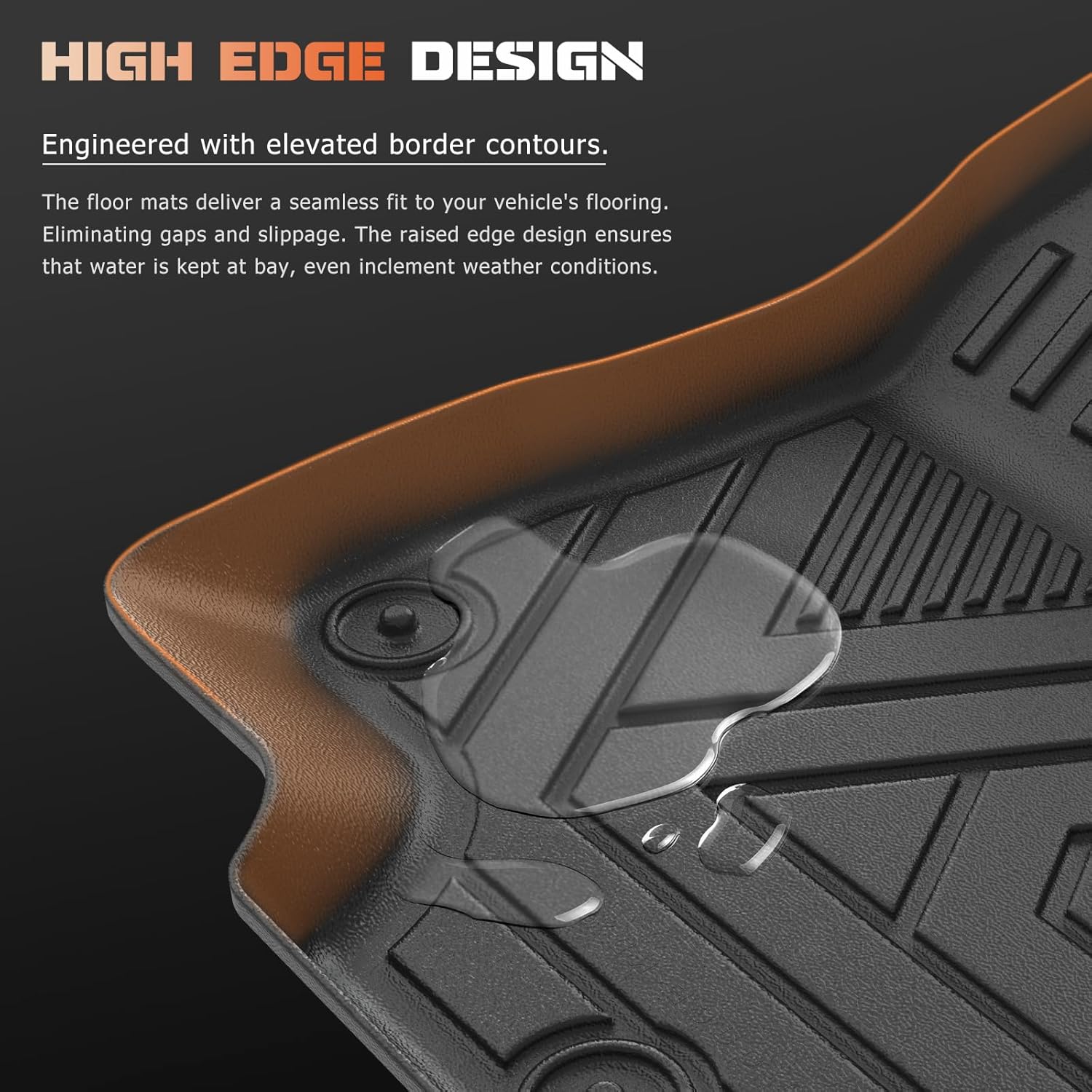 Floor Mats & Cargo Liner Custom Fit for Cadillac XT5 2025 2017-2024,All Weather Protection Odorless Anti-Slip TPE Rubber Floor Mats Full Set Automotive Cadillac XT5 Accessories, Black - Image 3